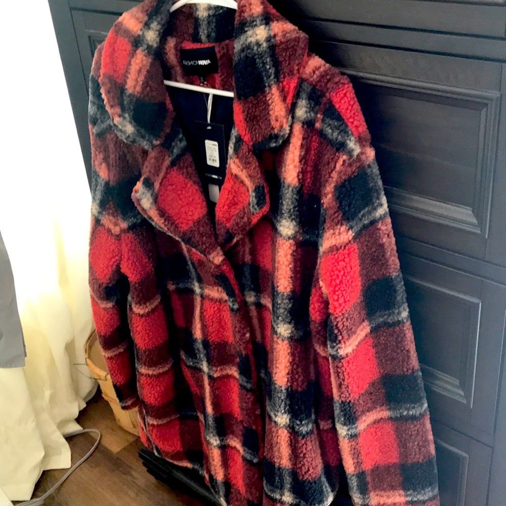Plaid Teddy Coat